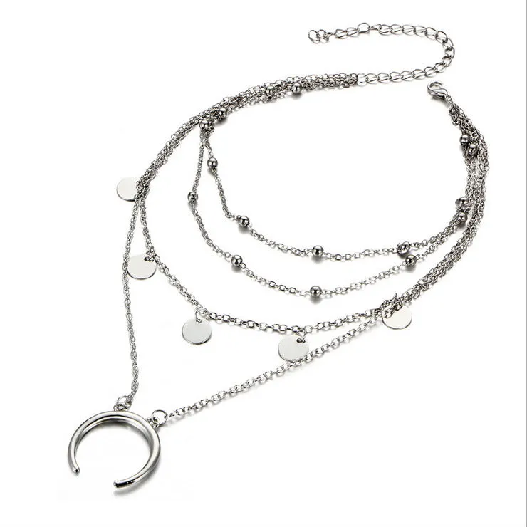 Pack Of 2 Golden and Silver Beads Moon World Pendant