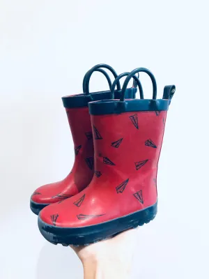 Paper Airplane Rain Boots // 7 Toddler
