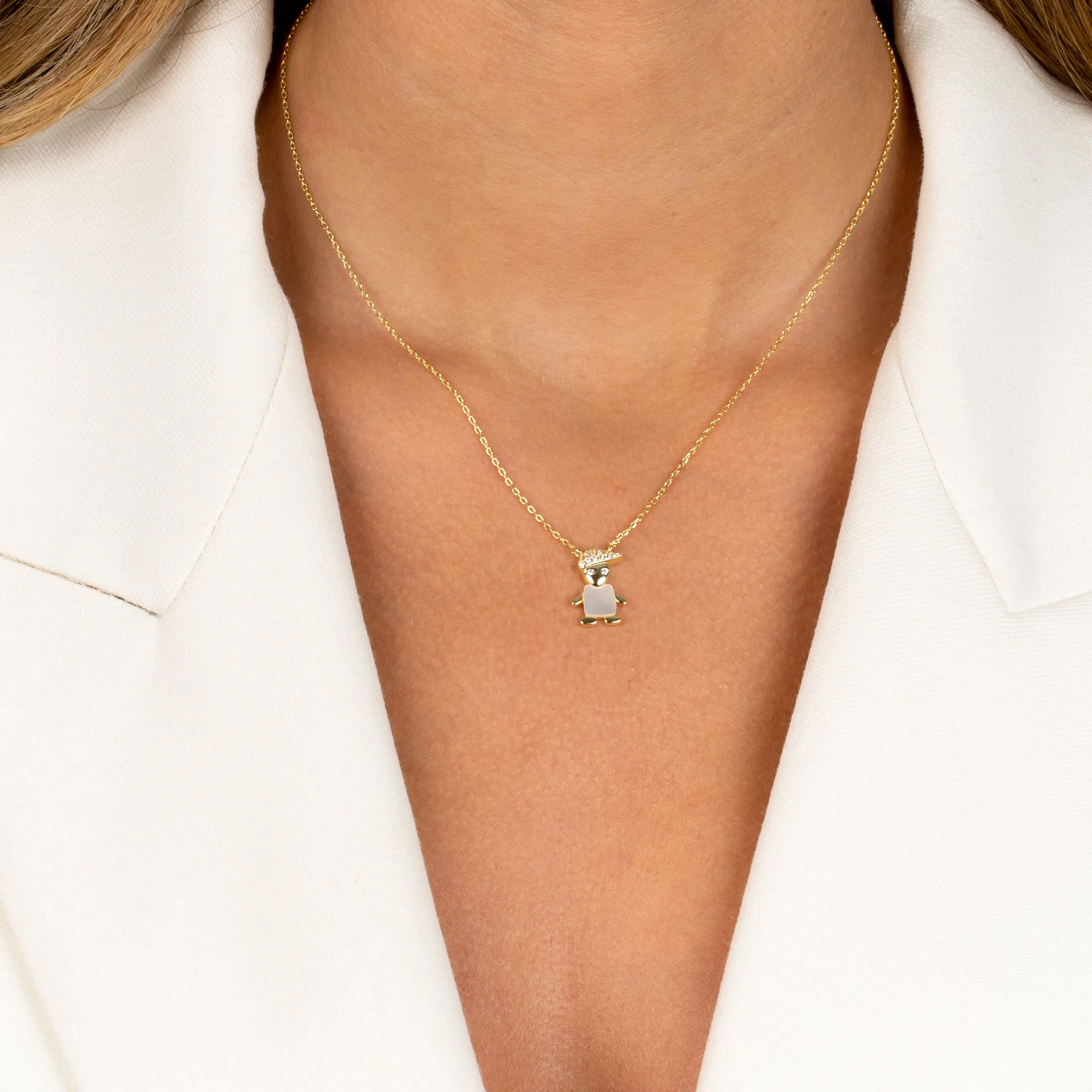 Pavé & Mother Of Pearl Kids Necklace