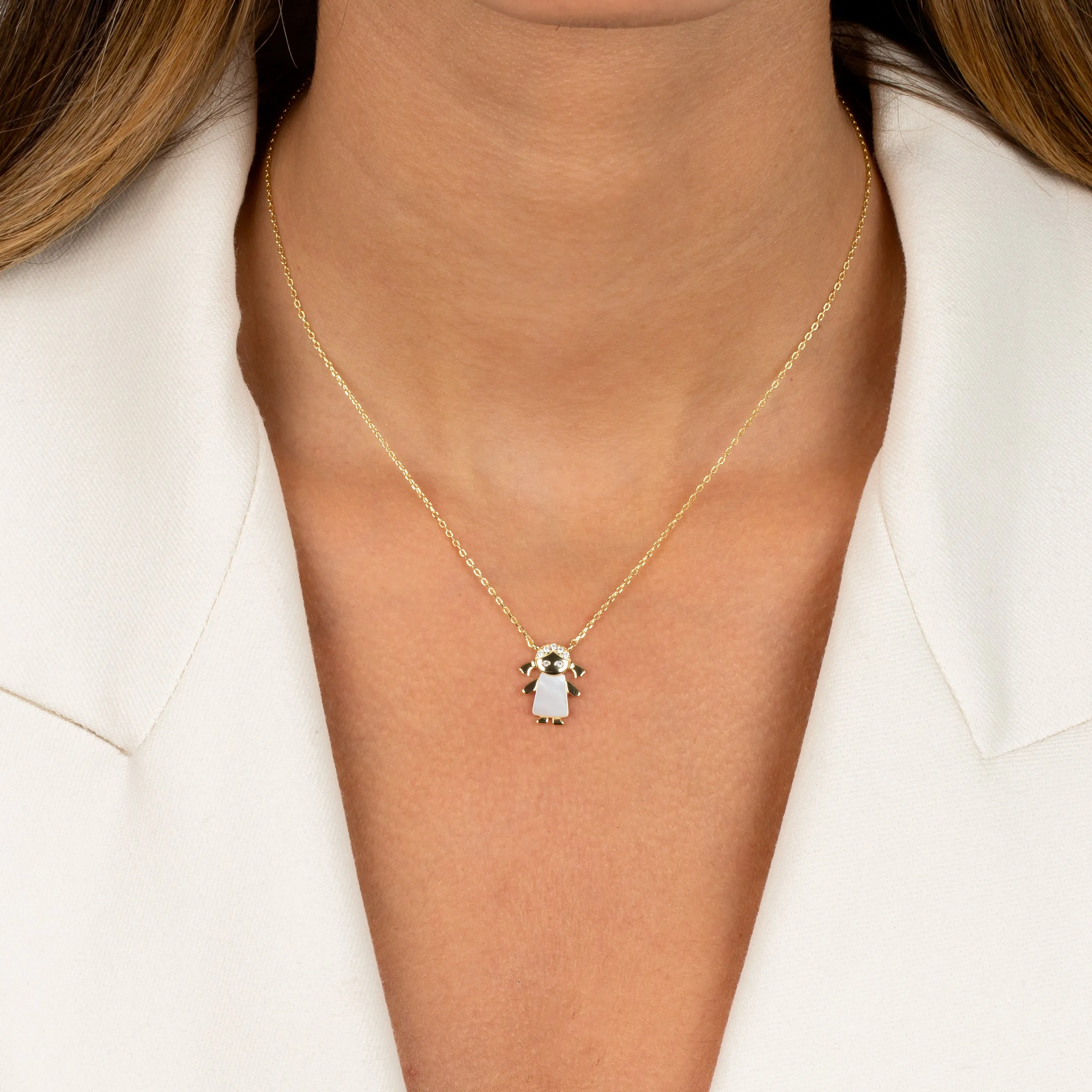 Pavé & Mother Of Pearl Kids Necklace