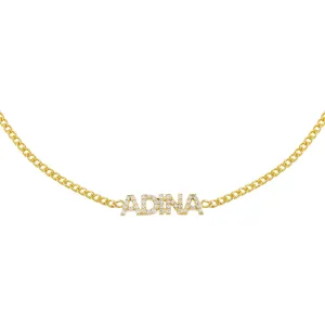 Pavé Nameplate Choker