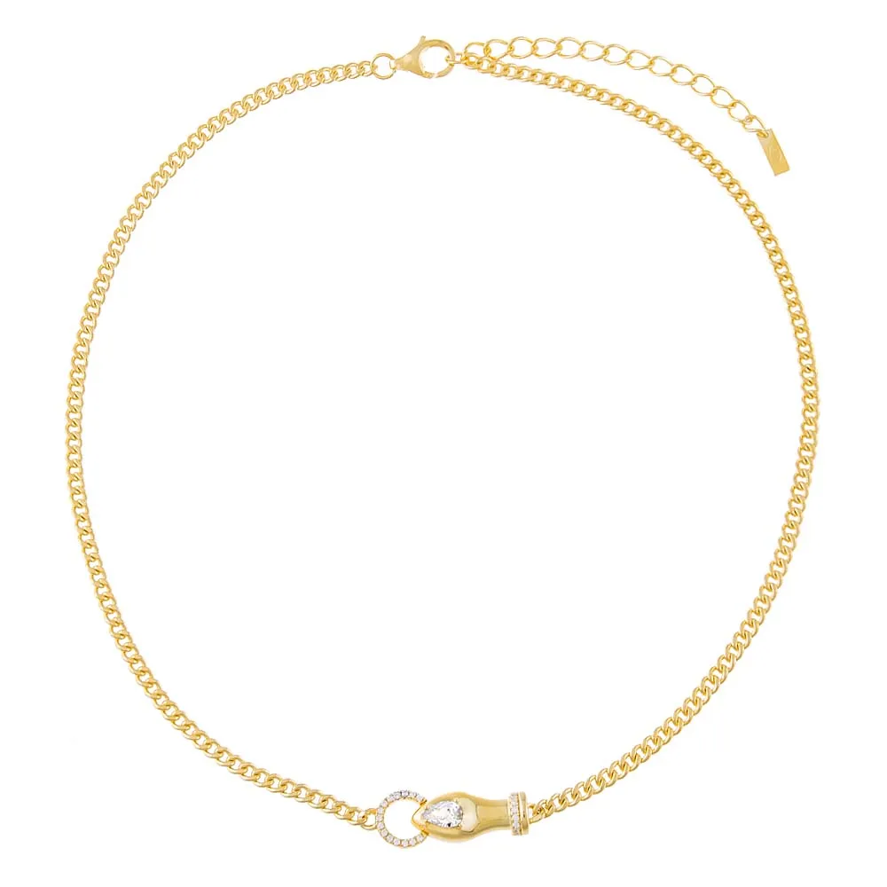 Pavé Snake Interlocked Chain Choker