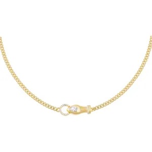 Pavé Snake Interlocked Chain Choker