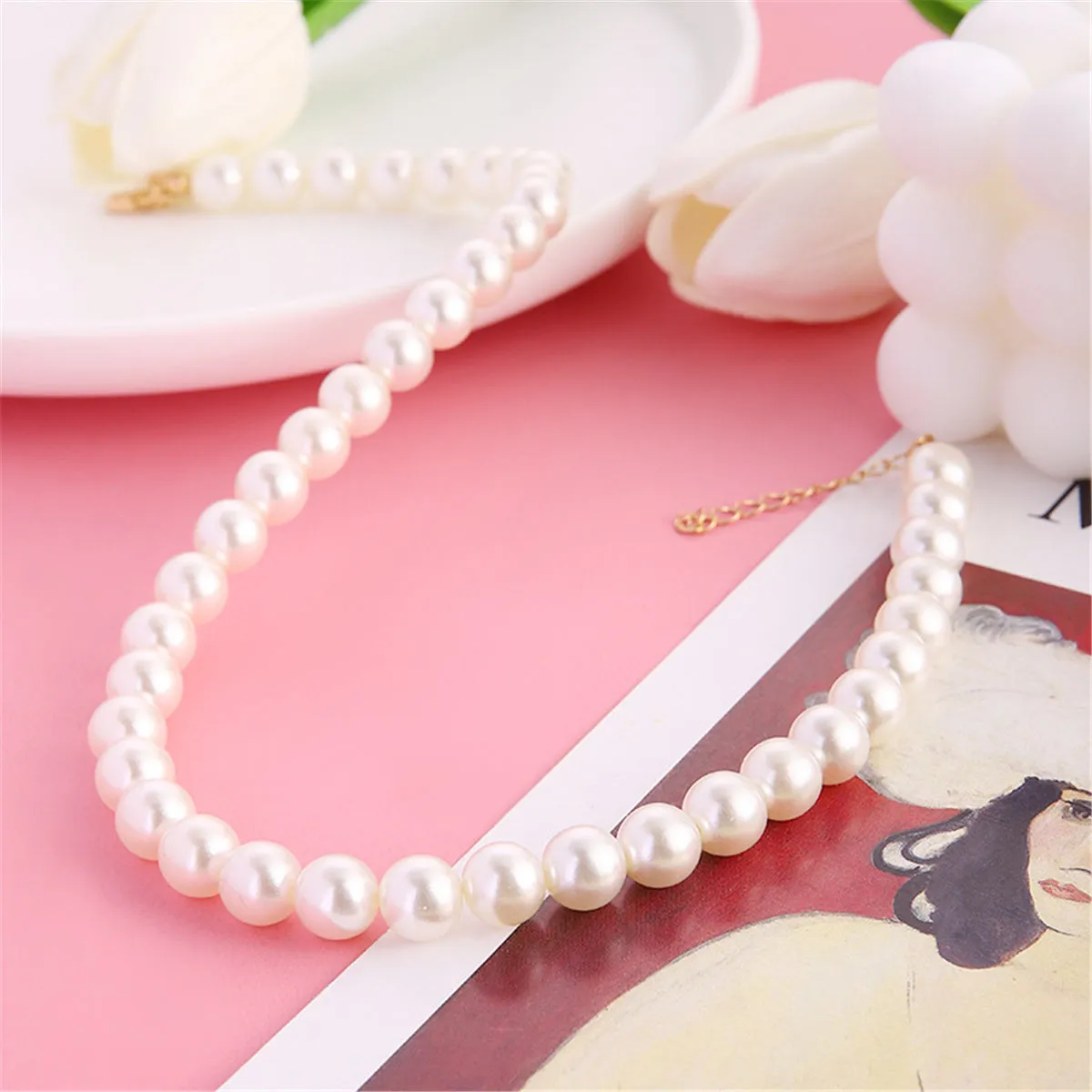 Pearl & 18K Gold-Plated 10MM Choker Necklace