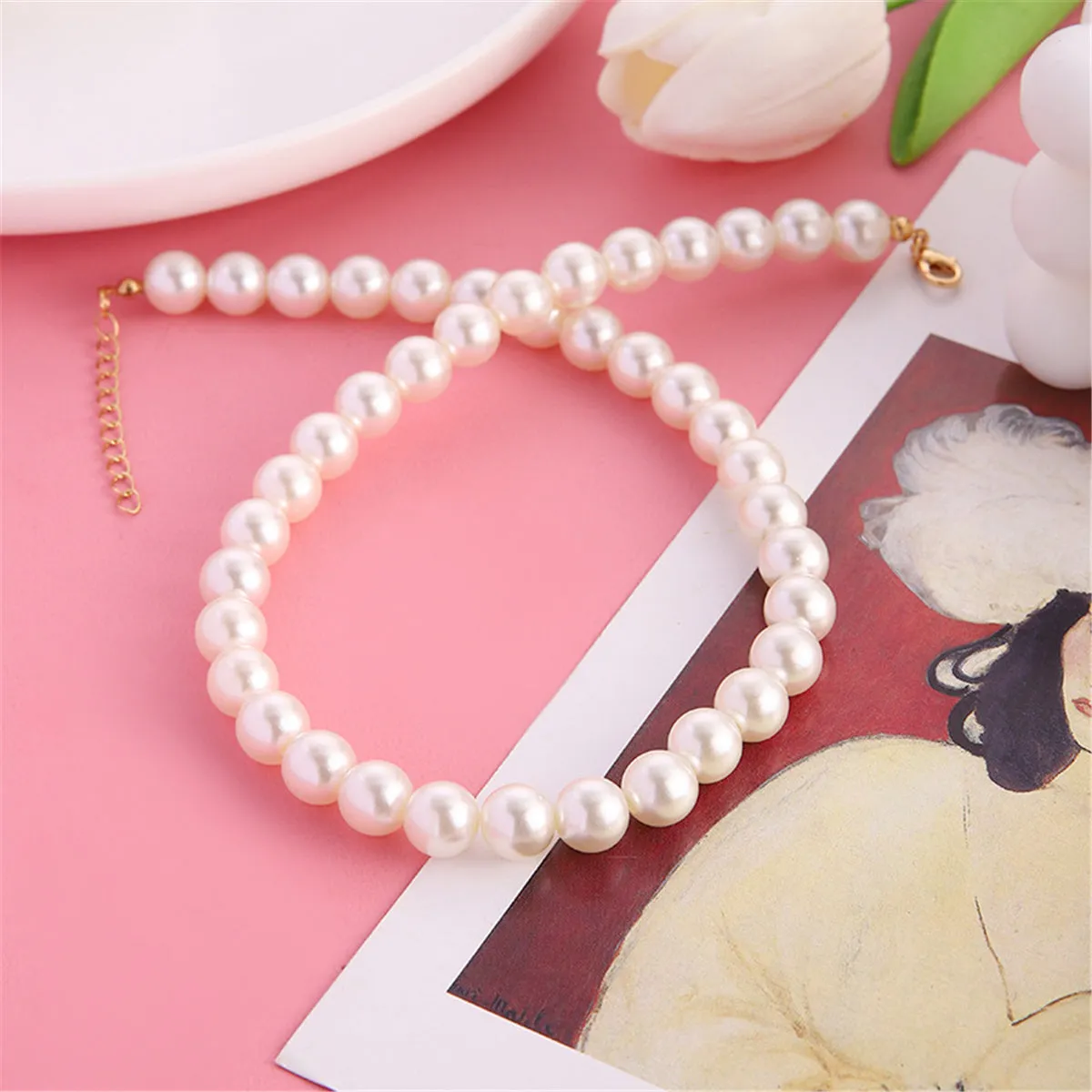 Pearl & 18K Gold-Plated 10MM Choker Necklace
