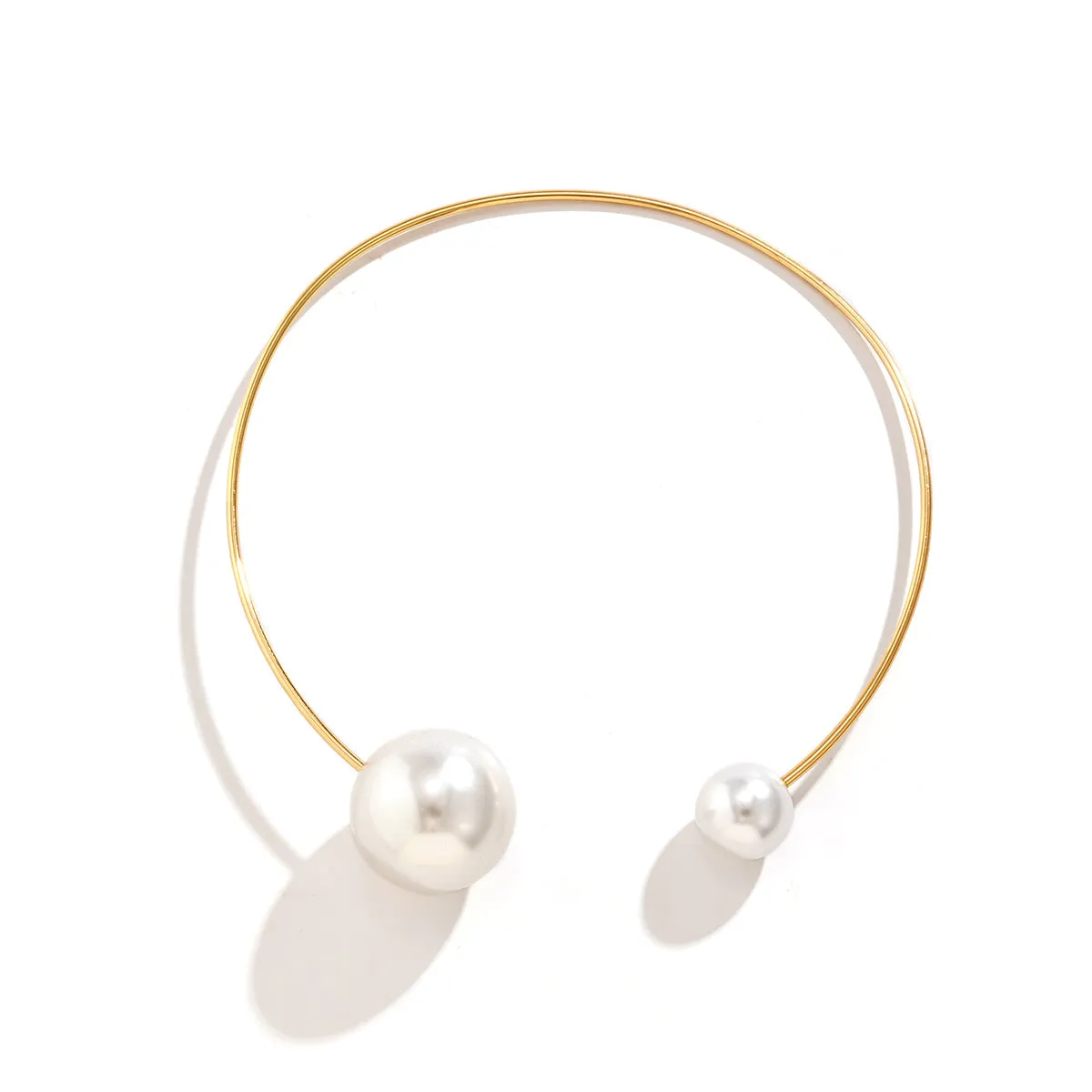 Pearl & 18K Gold-Plated Copper Collar Necklace