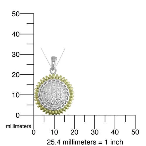 Pendant Necklace, Yellow Gold Plated Silver CZ Circle Pendant Necklace for Women in .925 Sterling Silver with 18 Inch Chain