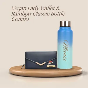 Personalized Lady Wallet with Classic Bottle 2.0 - Blue