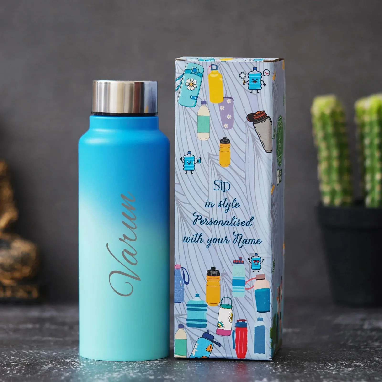 Personalized Lady Wallet with Classic Bottle 2.0 - Blue