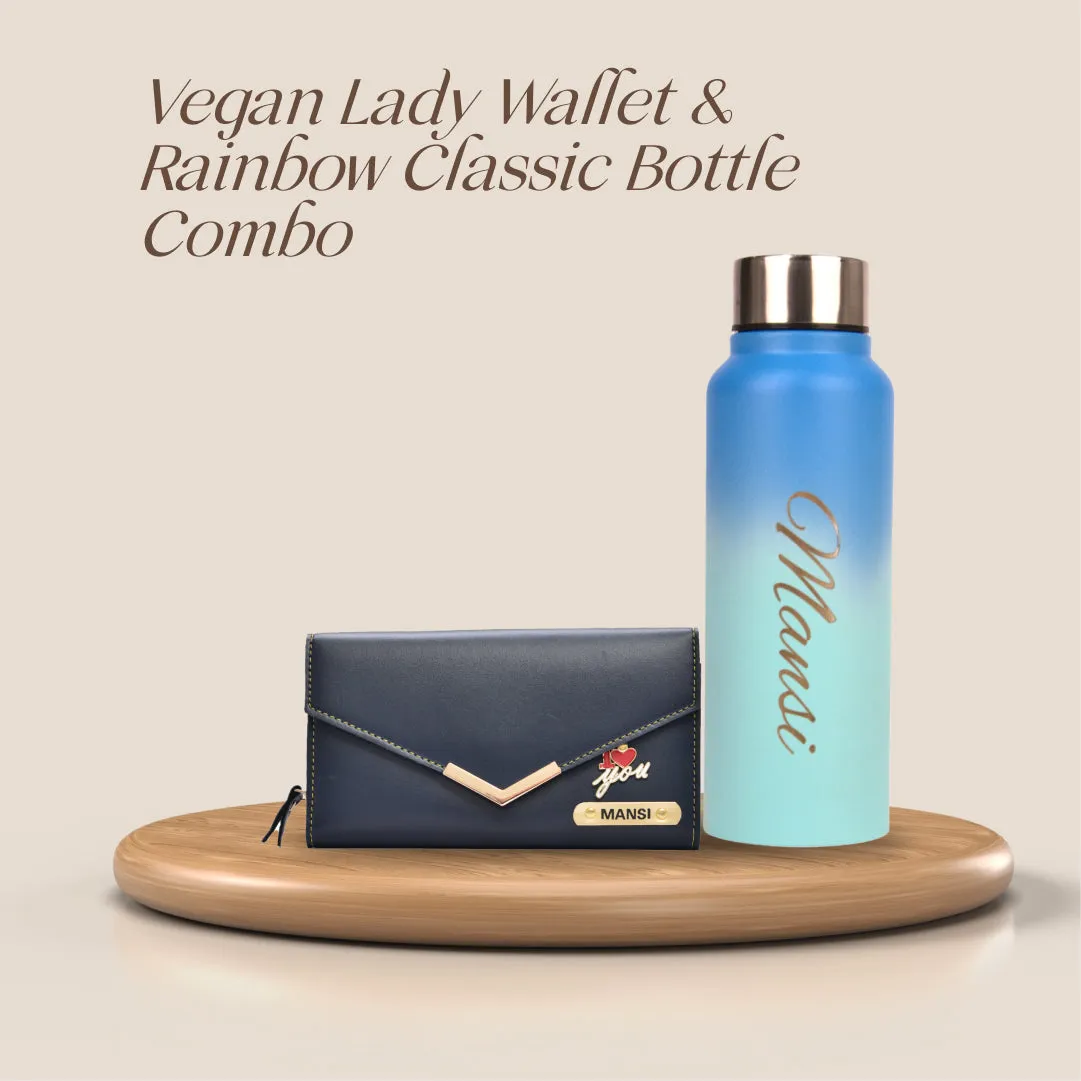 Personalized Lady Wallet with Classic Bottle 2.0 - Blue