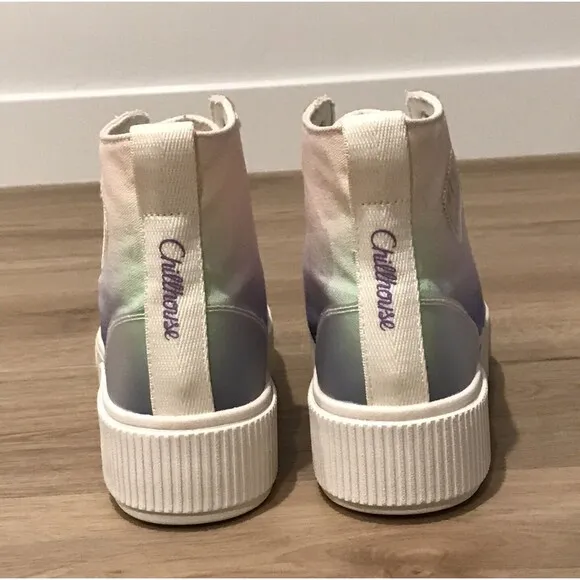 PF Flyers x Chillhouse High Top Sneakers Groovy Baby Womens Size 8 Tie-dye Ombre