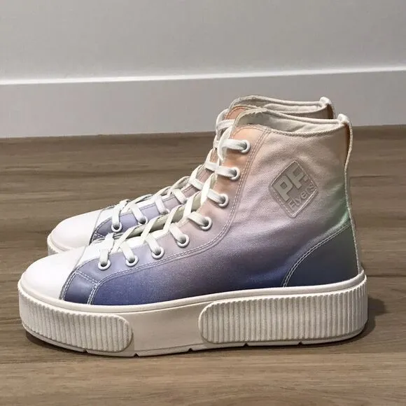 PF Flyers x Chillhouse High Top Sneakers Groovy Baby Womens Size 8 Tie-dye Ombre