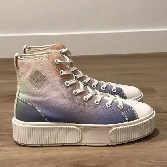 PF Flyers x Chillhouse High Top Sneakers Groovy Baby Womens Size 8 Tie-dye Ombre