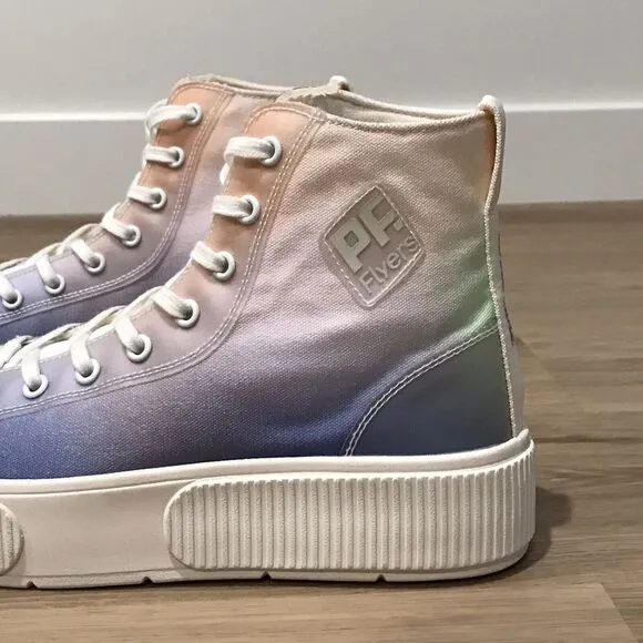 PF Flyers x Chillhouse High Top Sneakers Groovy Baby Womens Size 8 Tie-dye Ombre