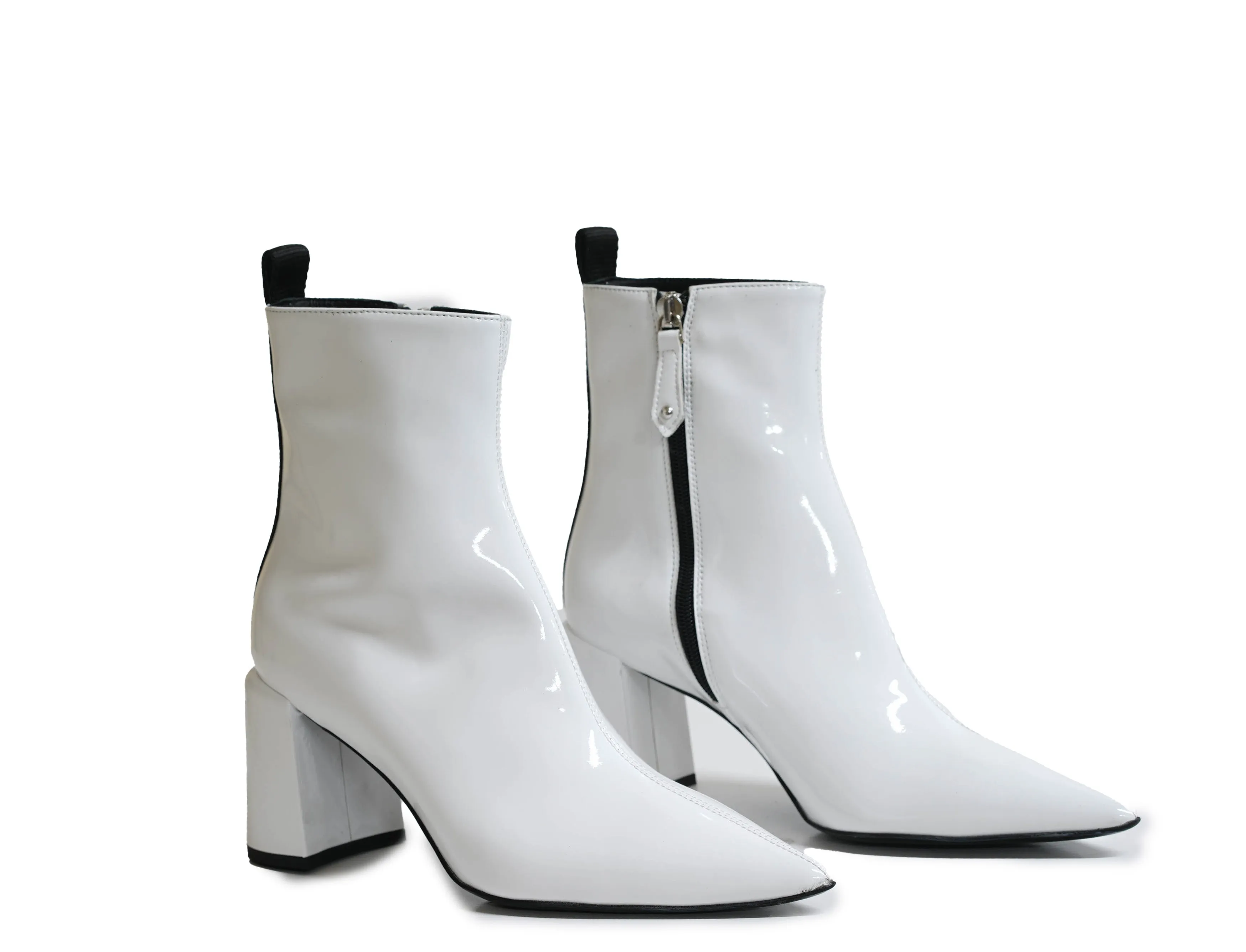 Philipp Plein Women's White Patent Ankle Boot 70 JH030