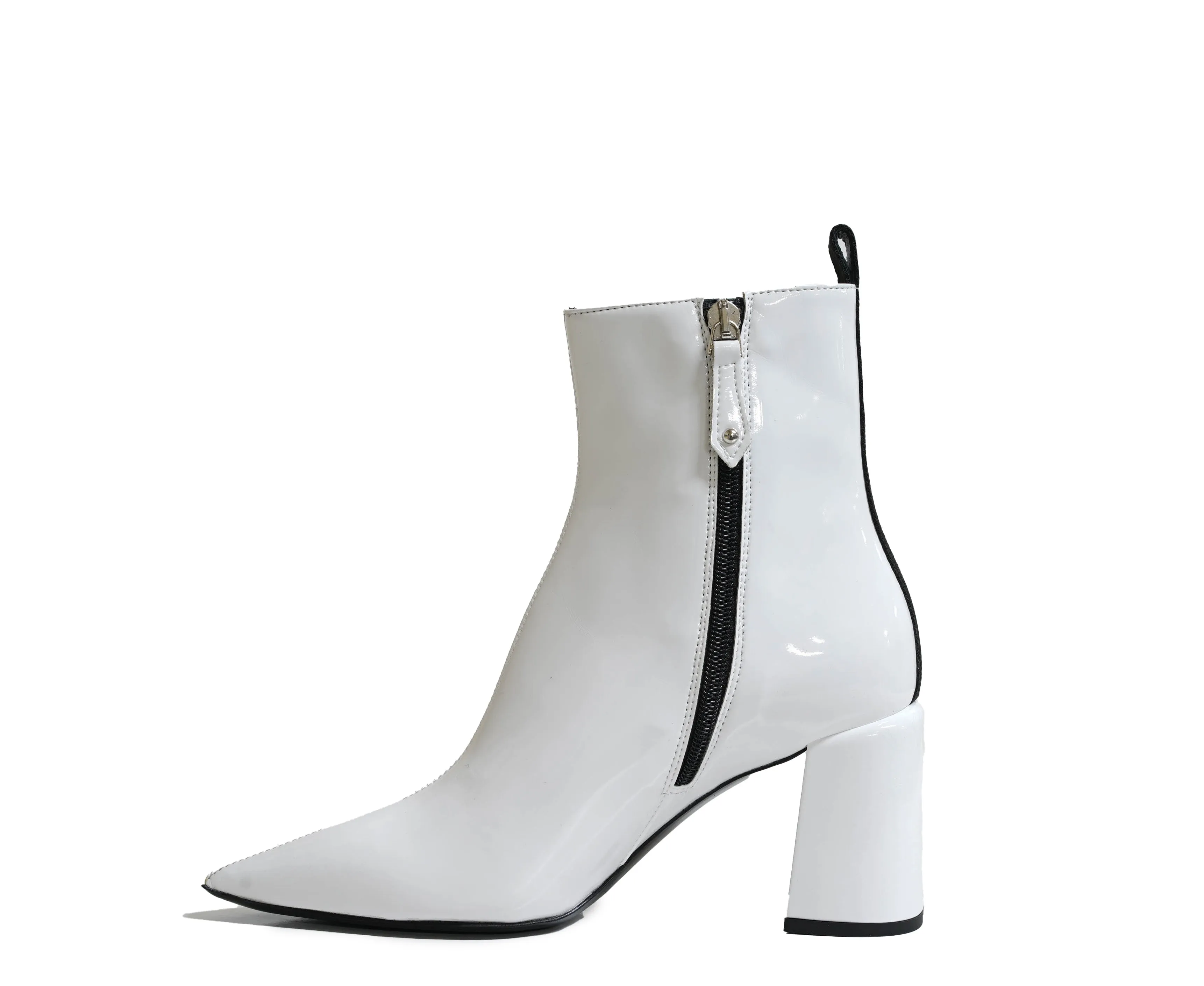 Philipp Plein Women's White Patent Ankle Boot 70 JH030