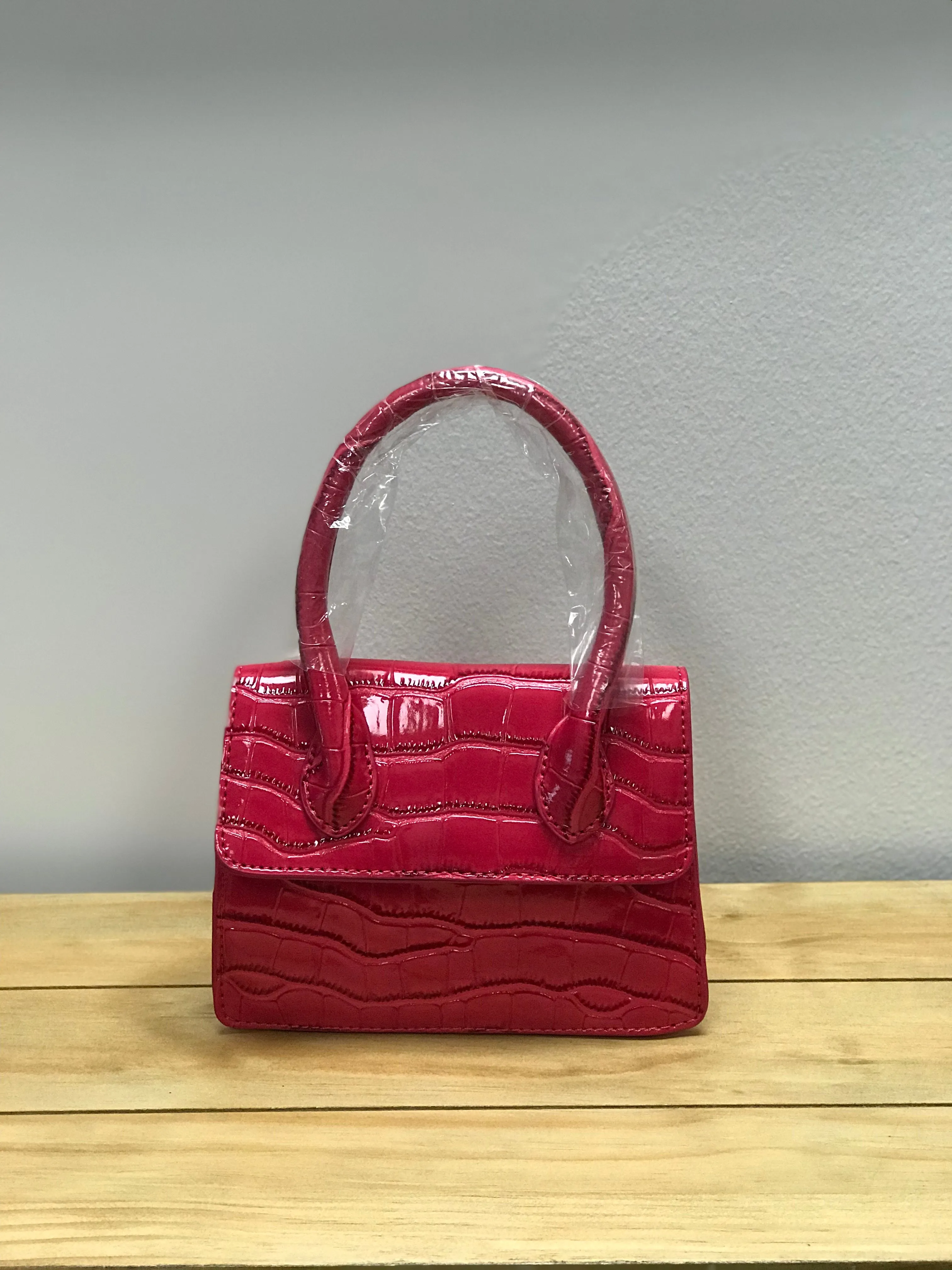 Pink Mini Crocodile Pattern Handbag