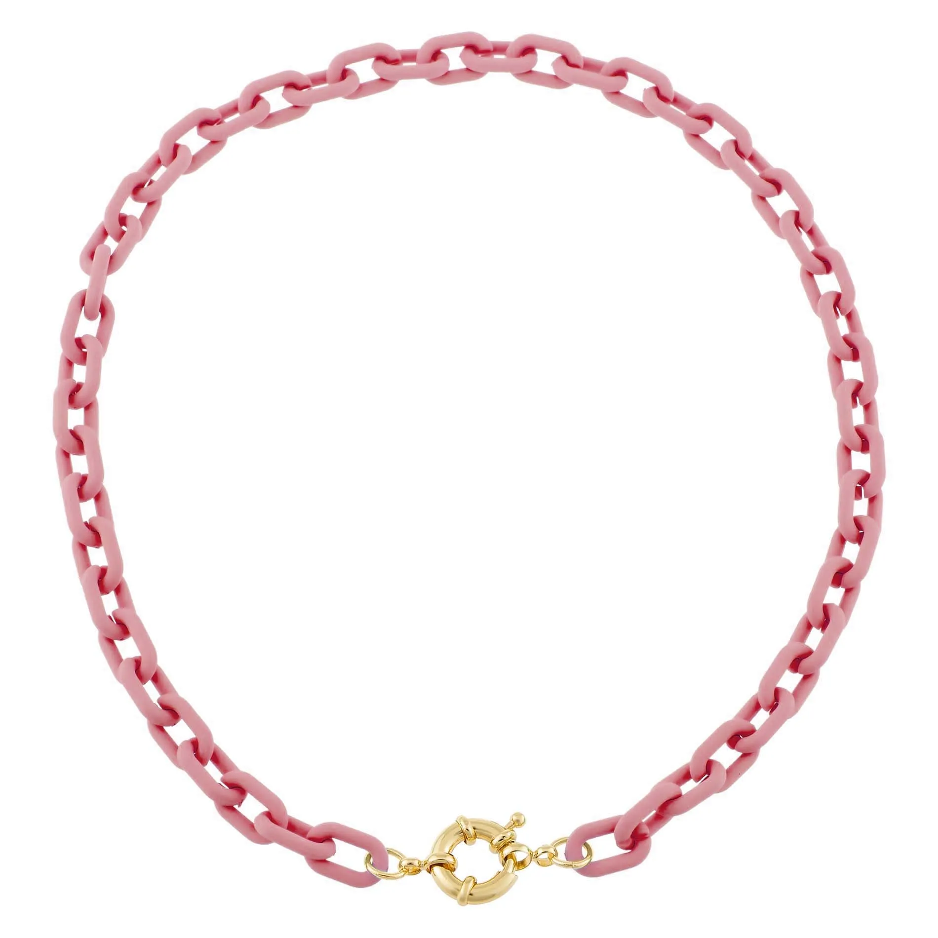 Pink Paper Clip Toggle Choker