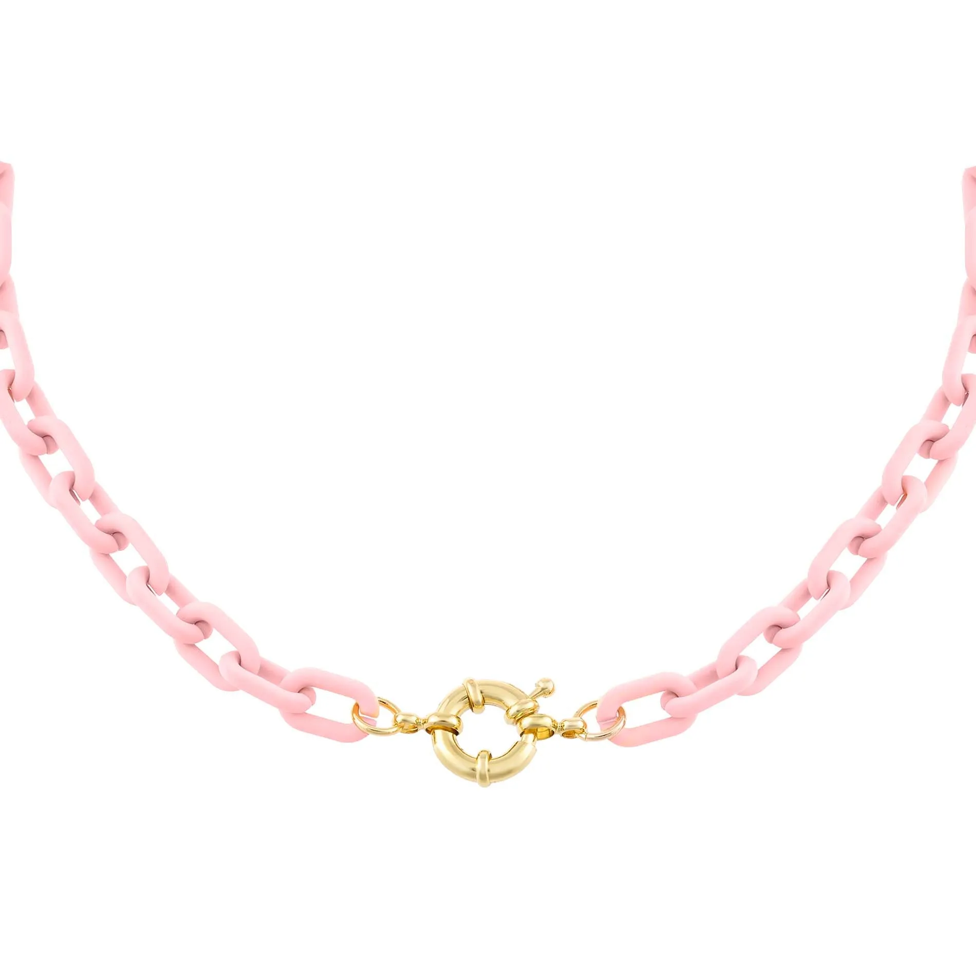 Pink Paper Clip Toggle Choker