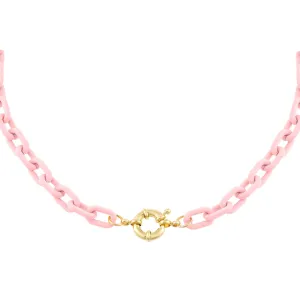 Pink Paper Clip Toggle Choker