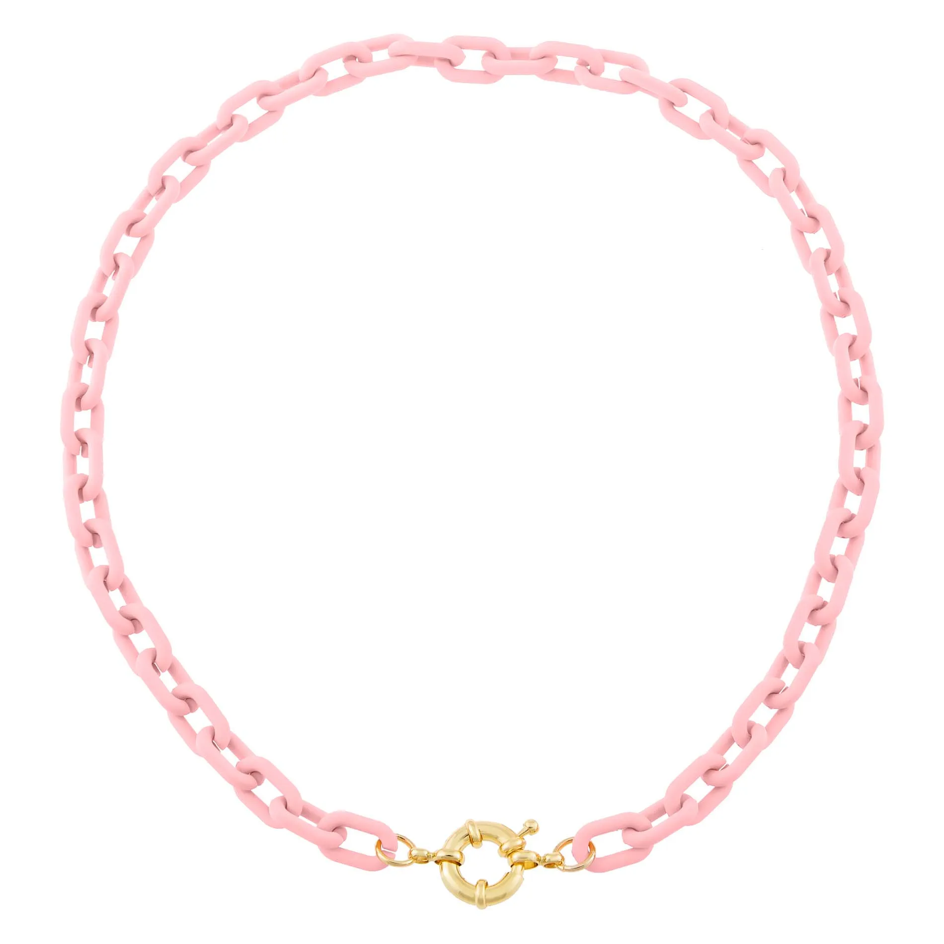 Pink Paper Clip Toggle Choker
