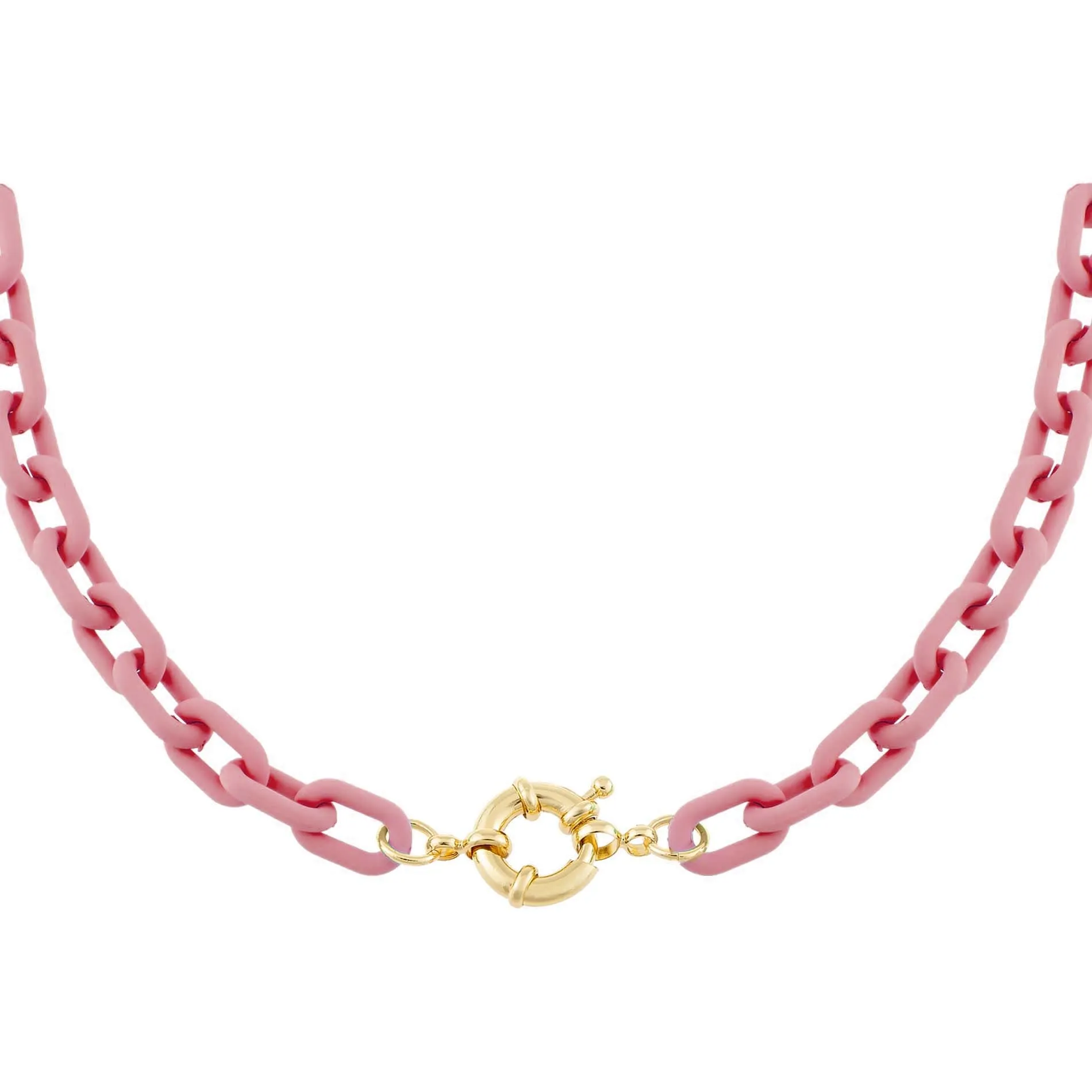 Pink Paper Clip Toggle Choker