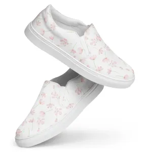 Pink Posy - Women’s slip-on sneakers