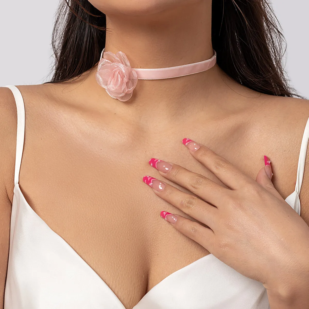 Pink Rose Choker