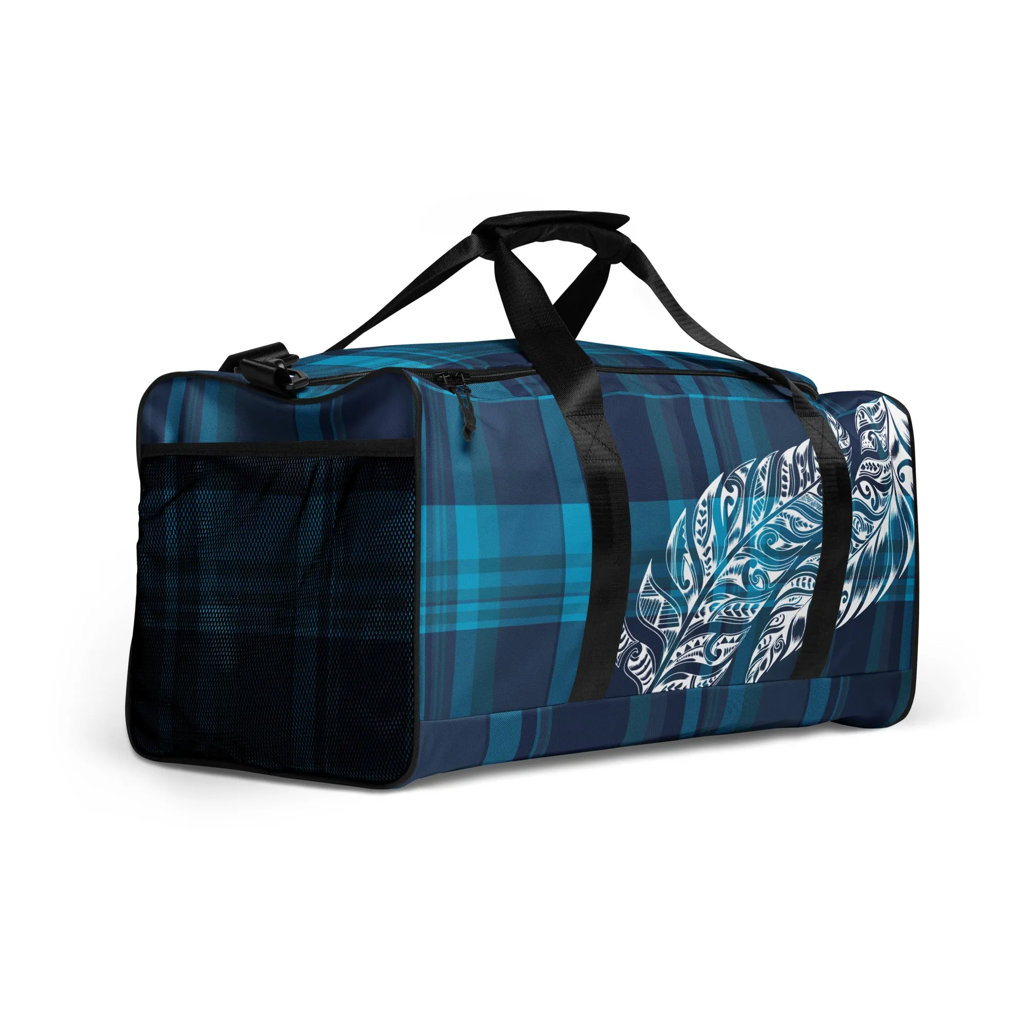 Plaid Tribal Feather 50L Square Duffel Bag