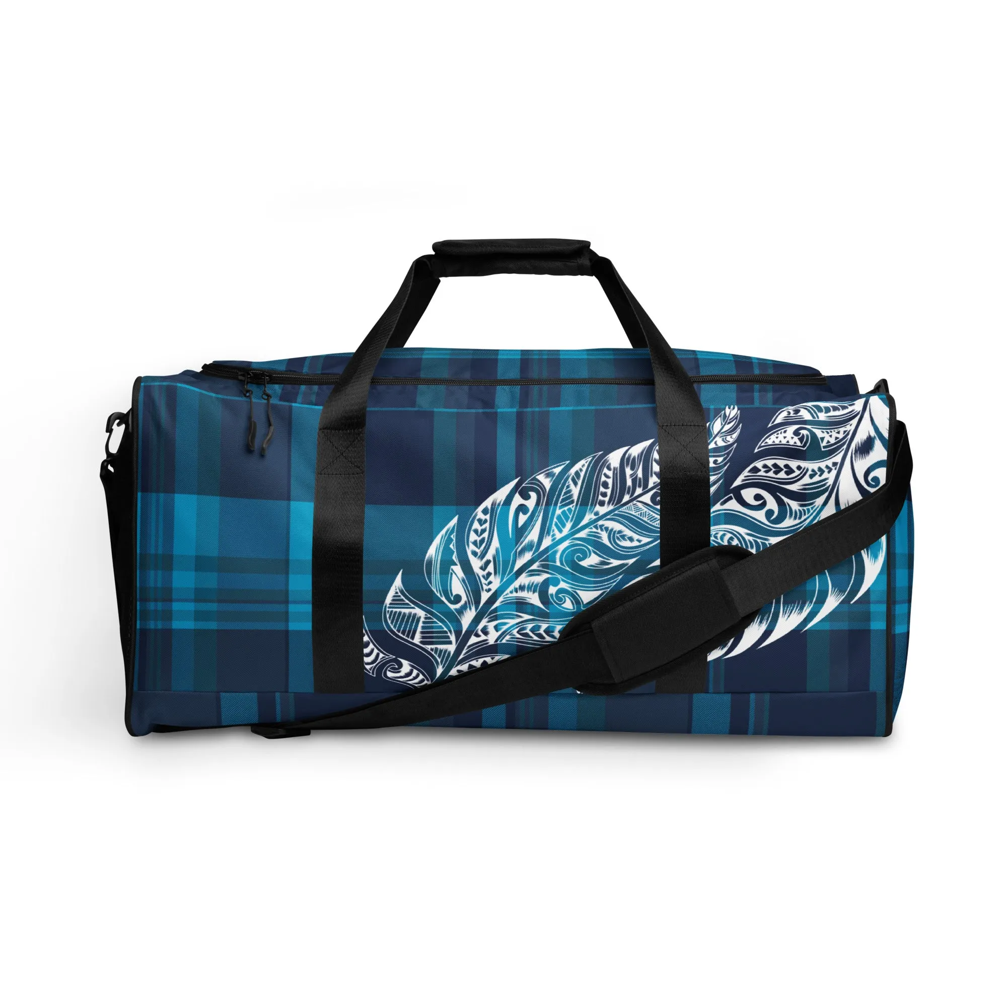 Plaid Tribal Feather 50L Square Duffel Bag