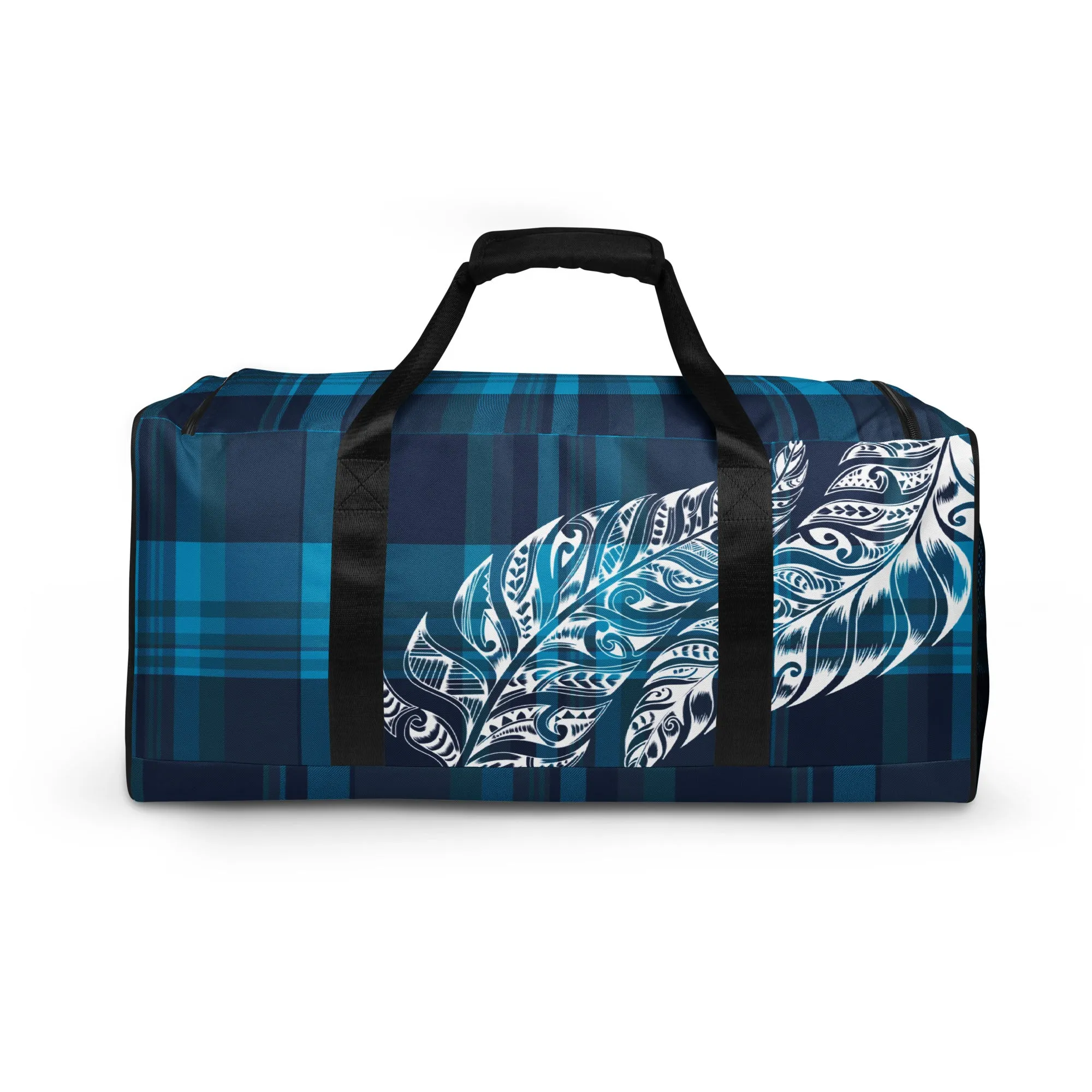Plaid Tribal Feather 50L Square Duffel Bag