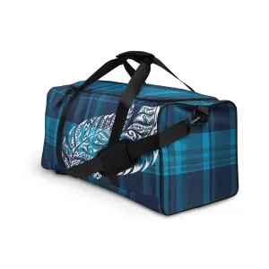 Plaid Tribal Feather 50L Square Duffel Bag