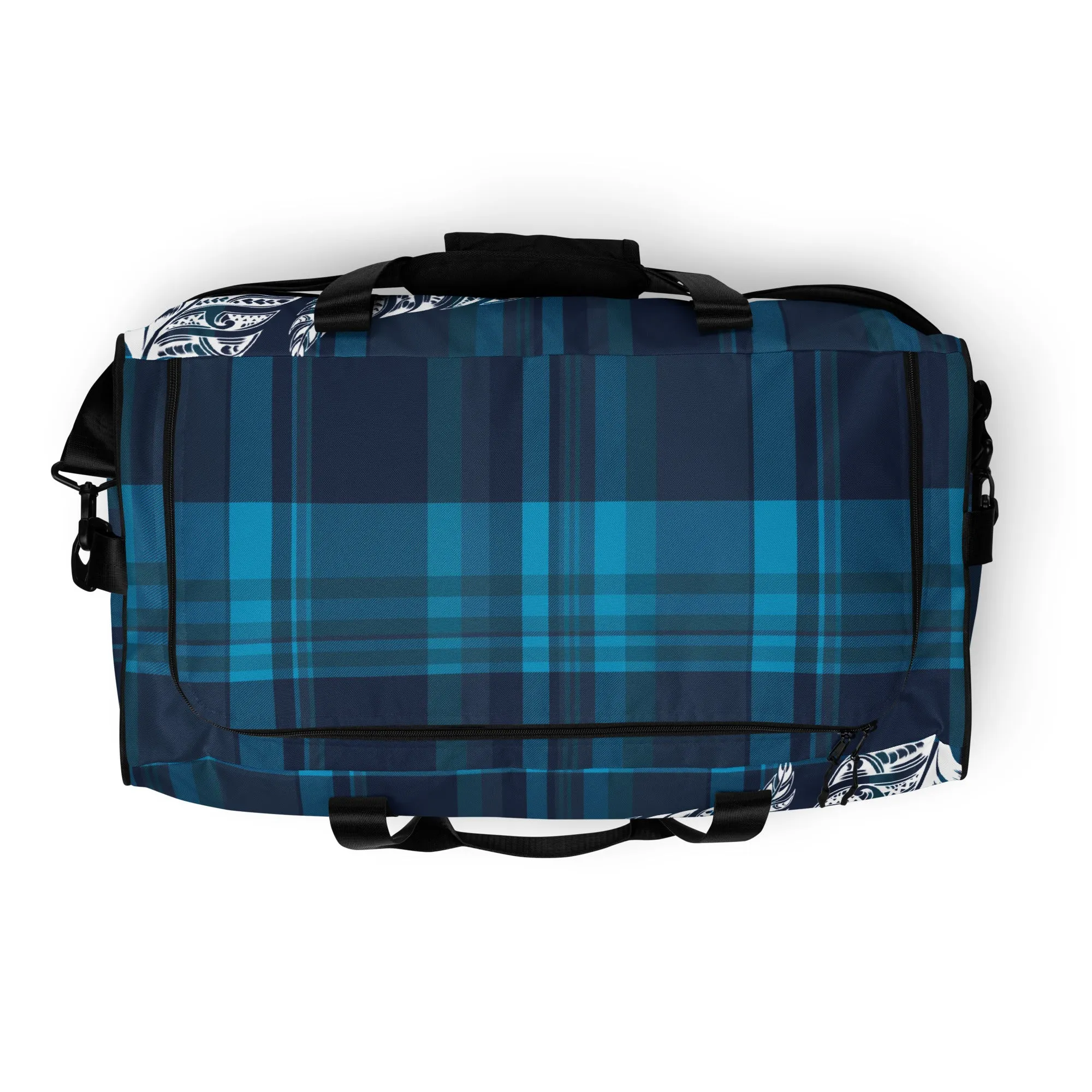 Plaid Tribal Feather 50L Square Duffel Bag