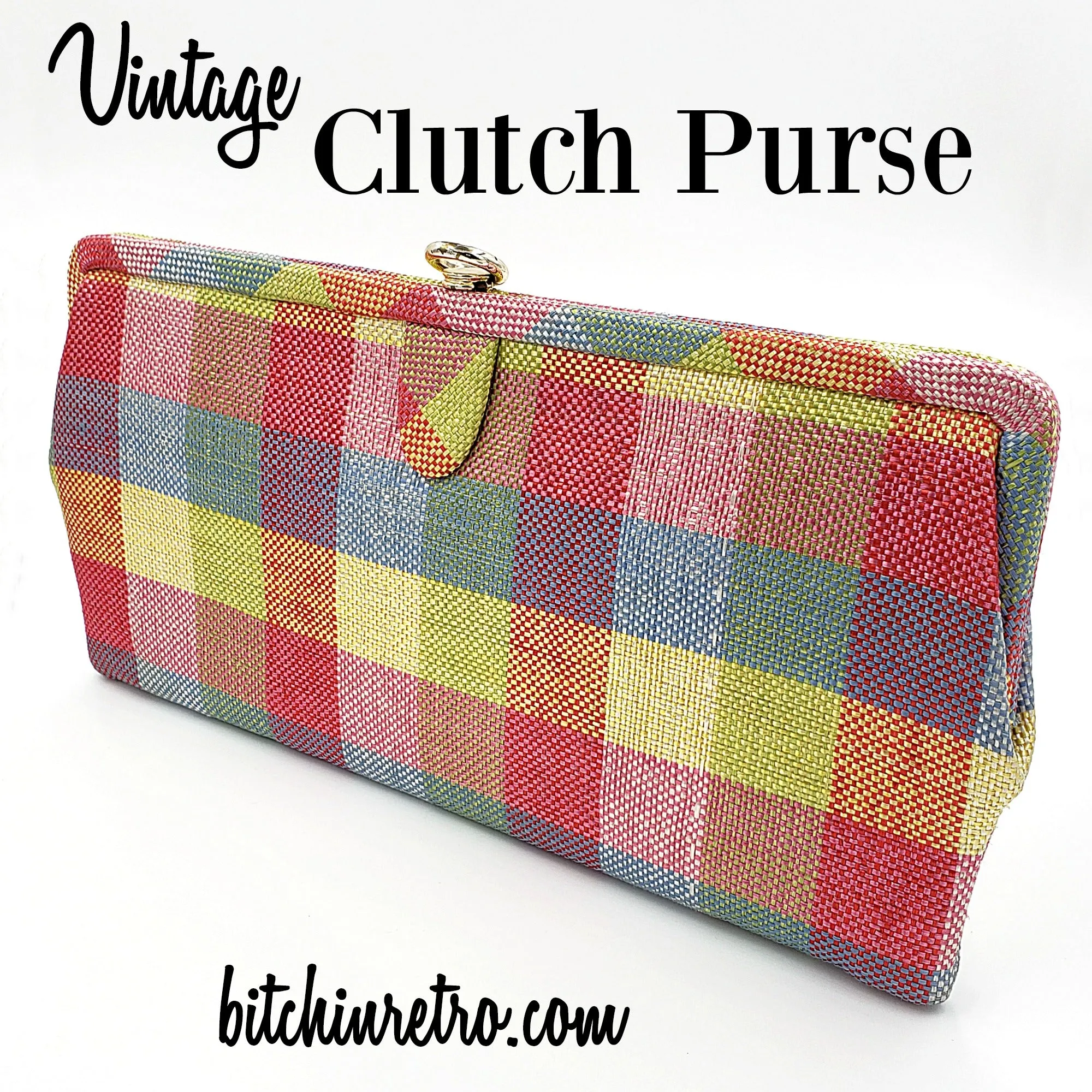 Plaid Vintage Clutch Purse or Handbag