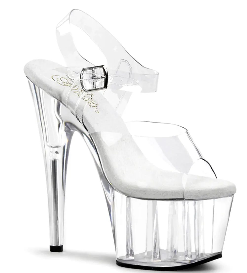 Pleaser clear/clear 7in Heel