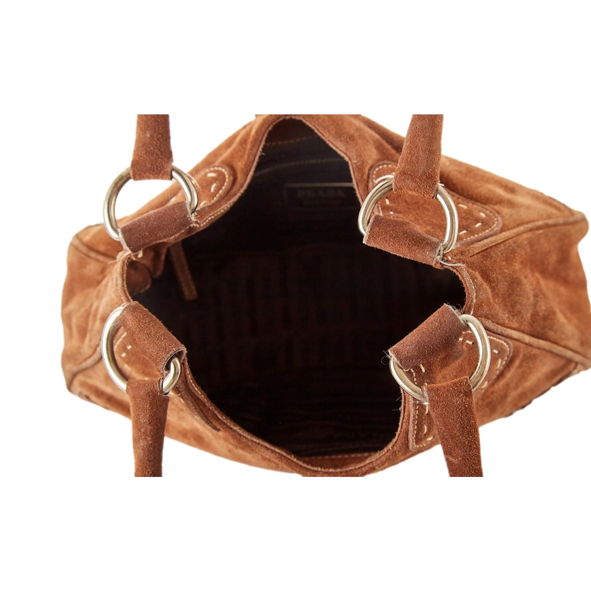 Prada Brown Suede Shoulder Bag