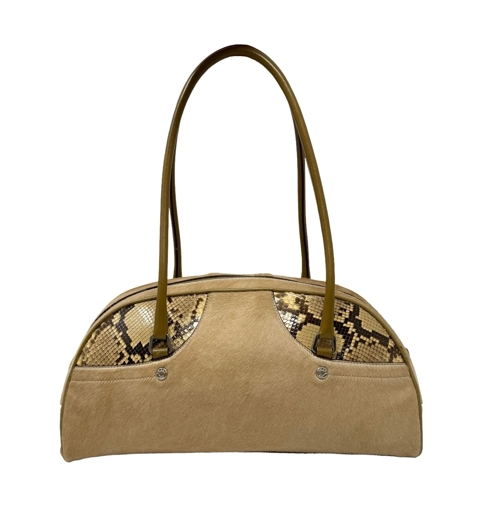 Prada Calf Hair   Snakeskin Shoulder Bag