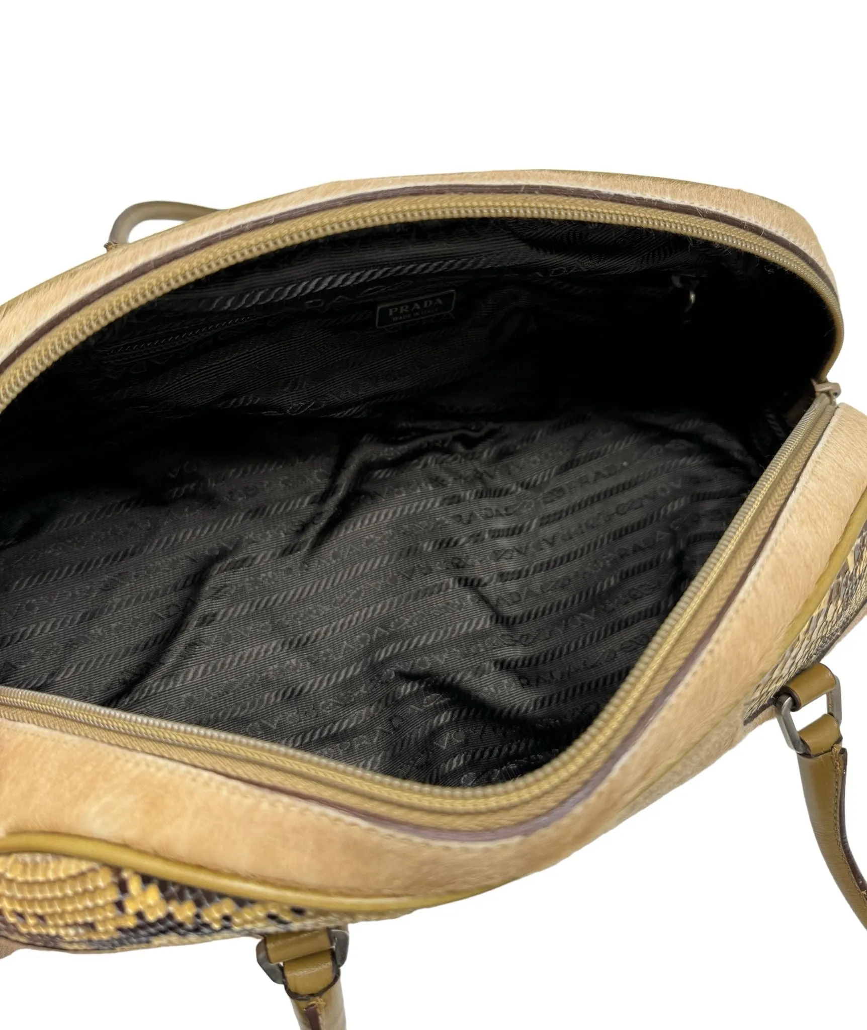 Prada Calf Hair   Snakeskin Shoulder Bag