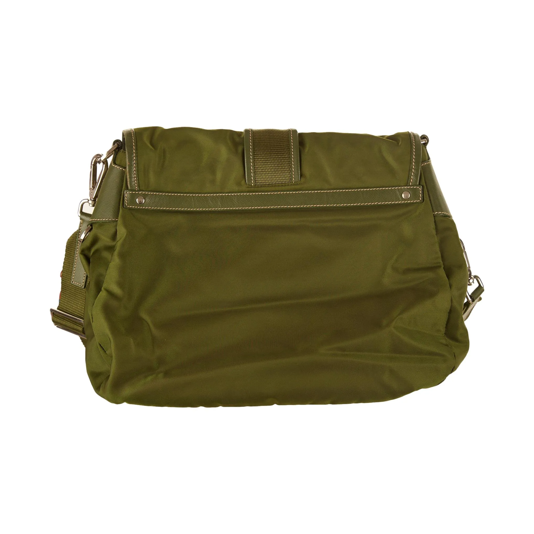Prada Green Nylon Pocket Shoulder Bag