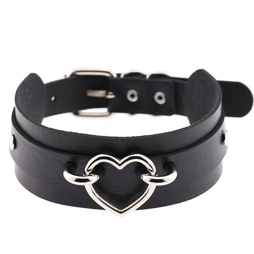 Punk Choker Collar Leather