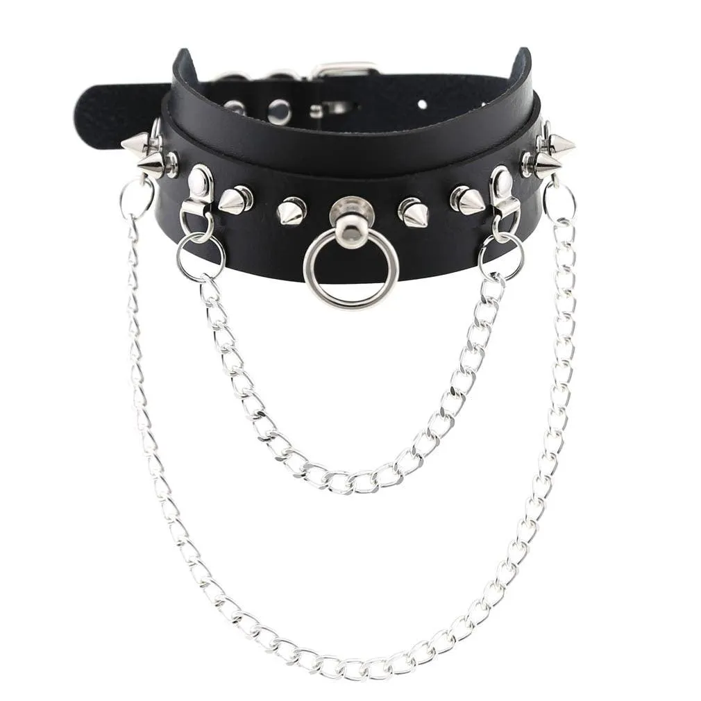Punk Choker Collar Leather