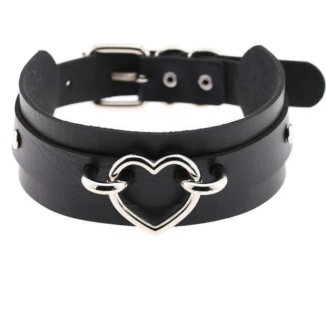 Punk Choker Collar Leather