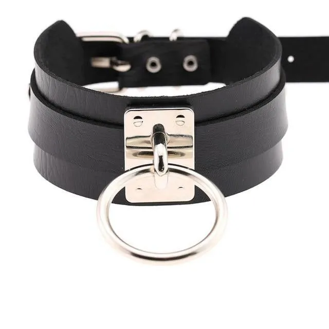Punk Choker Collar Leather