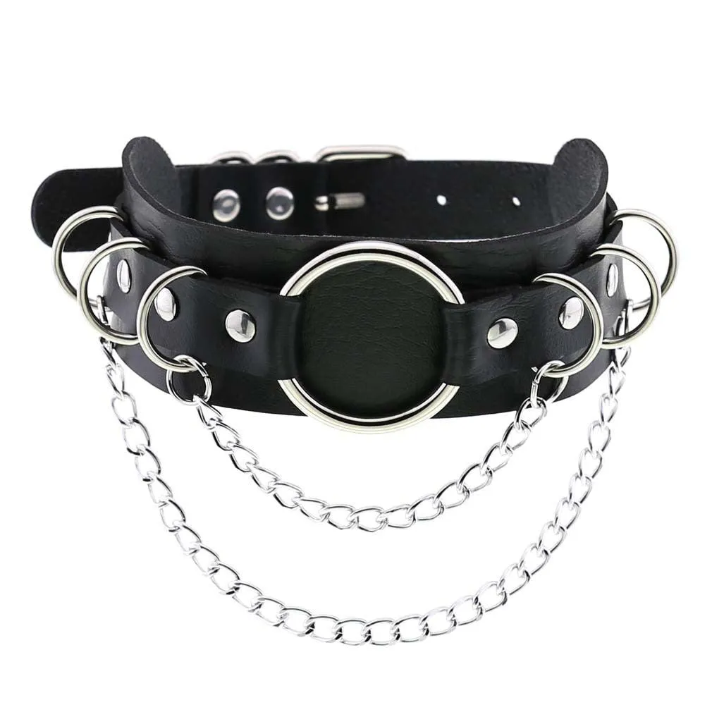 Punk Choker Collar Leather