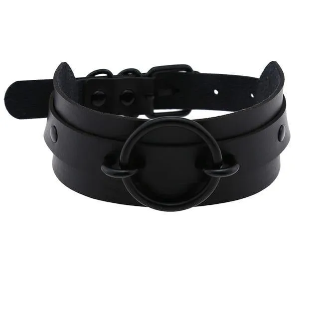 Punk Choker Collar Leather