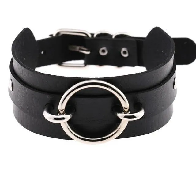 Punk Choker Collar Leather