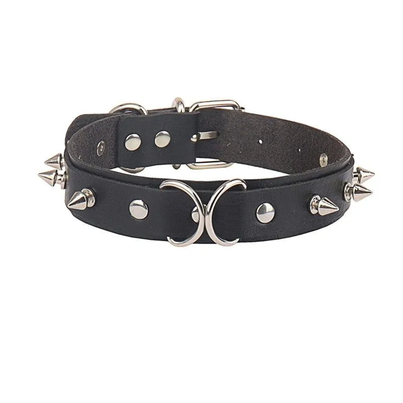 Punk Choker Collar Leather