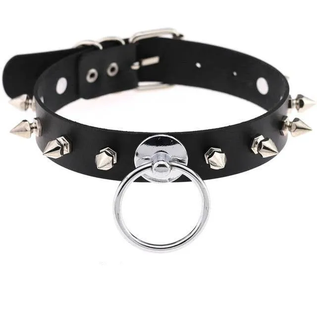 Punk Choker Collar Leather