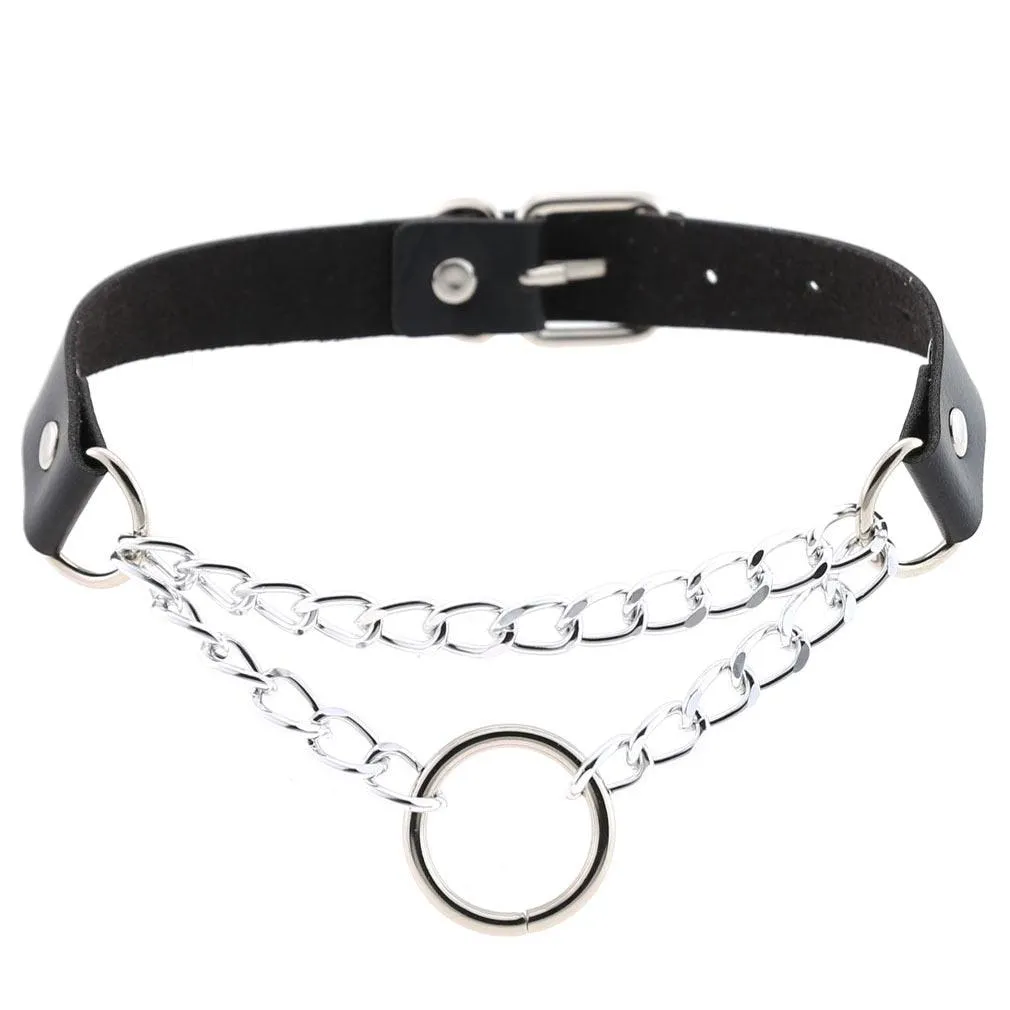 Punk Choker Collar Leather