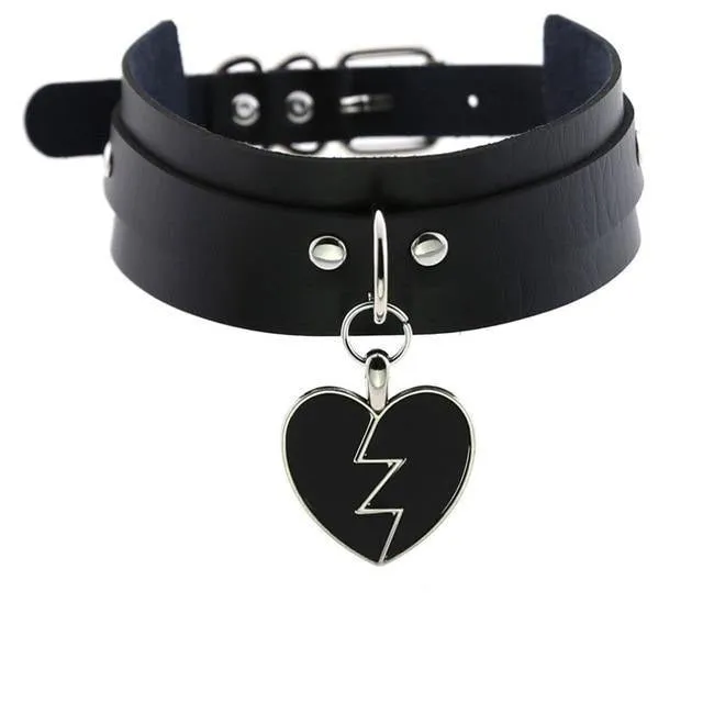 Punk Choker Collar Leather